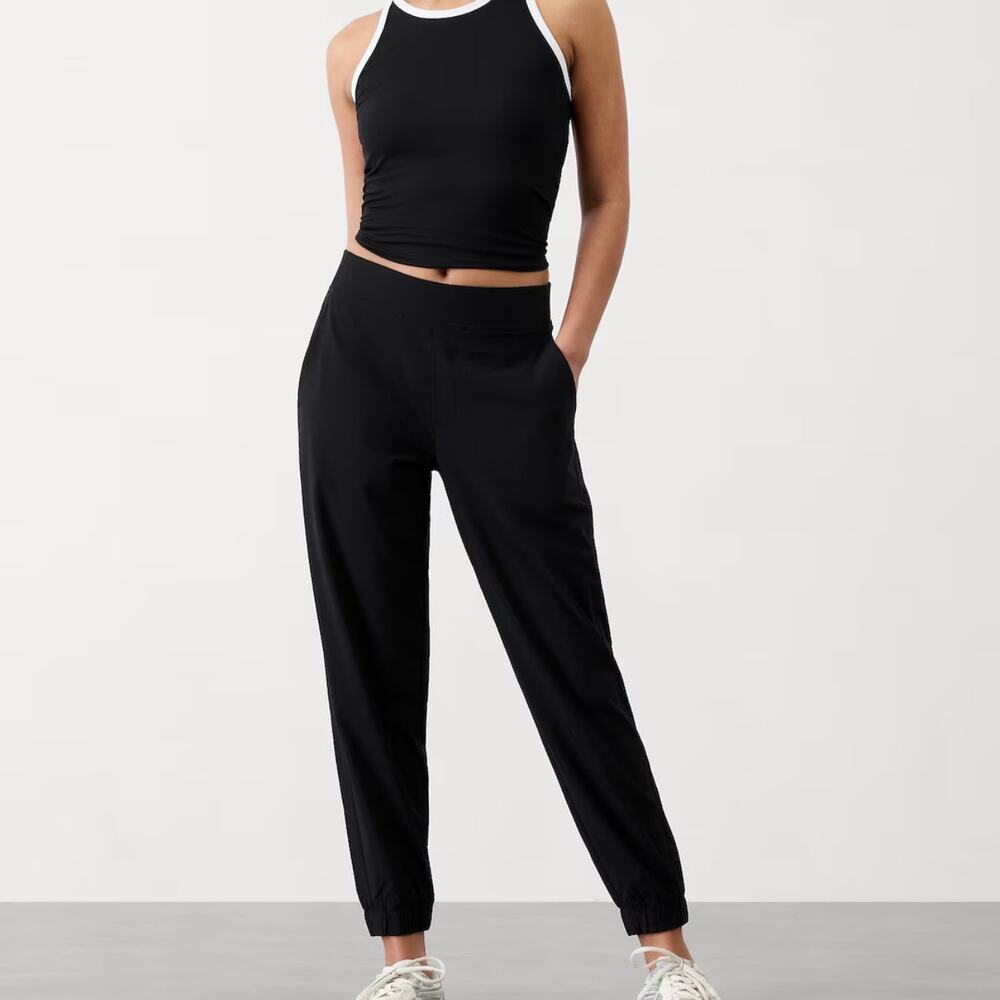 ATHLETA Brooklyn Mid Rise Jogger Pant Black 4
